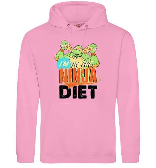 Жіноча толстовка (худі) I`m on the ninja diet Рожевий фото