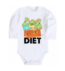 Детский боди I`m on the ninja diet Белый фото