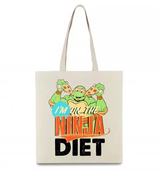 Еко-сумка I`m on the ninja diet Бежевий фото