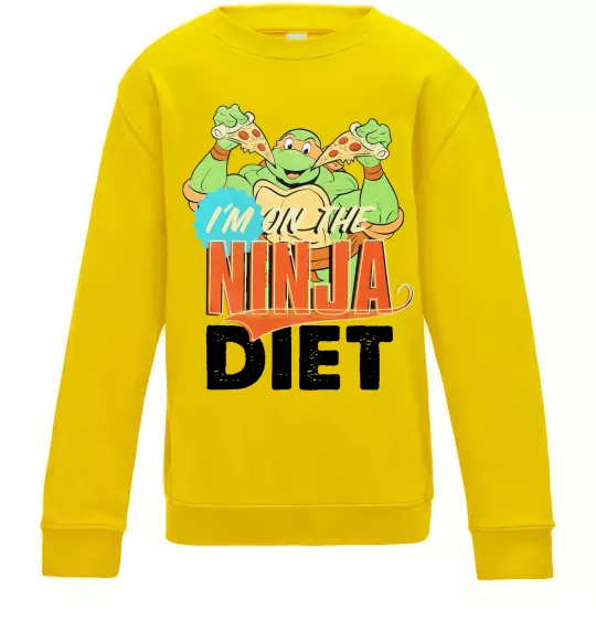 Дитячий світшот I`m on the ninja diet Сонячно жовтий фото