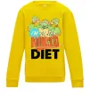 Дитячий світшот I`m on the ninja diet Сонячно жовтий фото