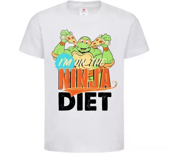Дитяча футболка I`m on the ninja diet Білий фото