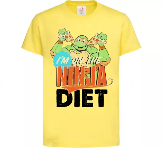 Дитяча футболка I`m on the ninja diet Лимонний фото