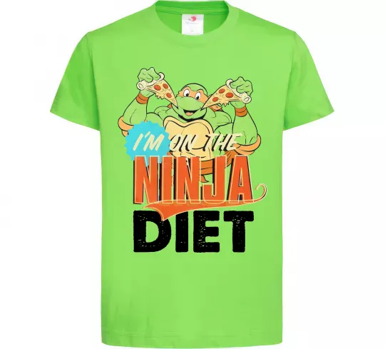Дитяча футболка I`m on the ninja diet Лаймовий фото