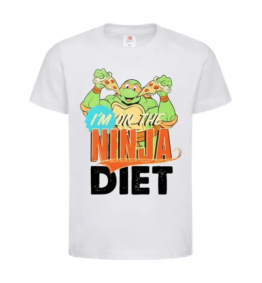 Дитяча футболка I`m on the ninja diet Білий фото