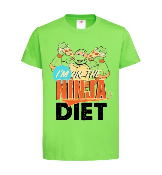 Дитяча футболка I`m on the ninja diet Лаймовий фото