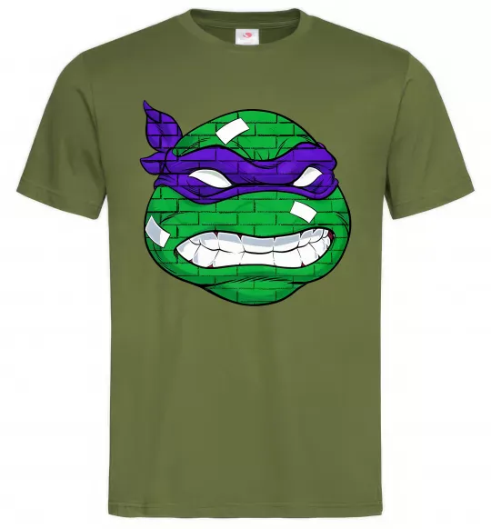 Чоловіча футболка TMNT face Оливковий фото