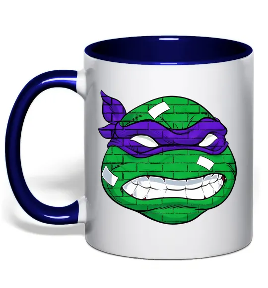 Чашка з кольоровою ручкою TMNT face Глибокий темно-синій фото