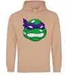 Жіноча толстовка (худі) TMNT face Пісочний фото