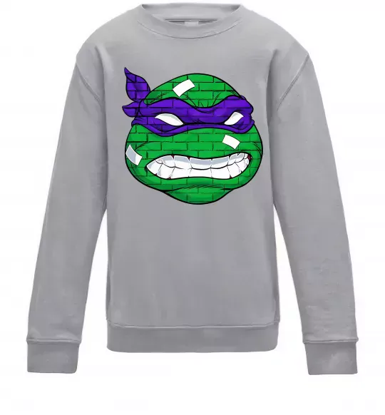 Дитячий світшот TMNT face Сірий меланж фото
