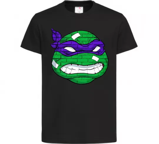 Дитяча футболка TMNT face Чорний фото