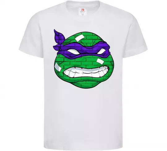 Дитяча футболка TMNT face Білий фото