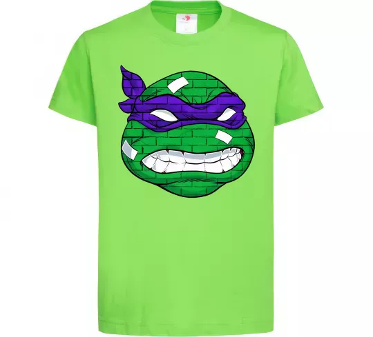 Дитяча футболка TMNT face Лаймовий фото
