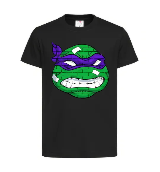Дитяча футболка TMNT face Чорний фото