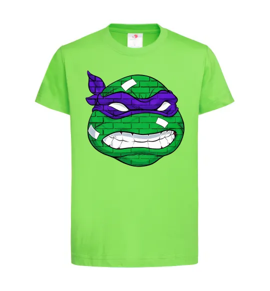 Дитяча футболка TMNT face Лаймовий фото