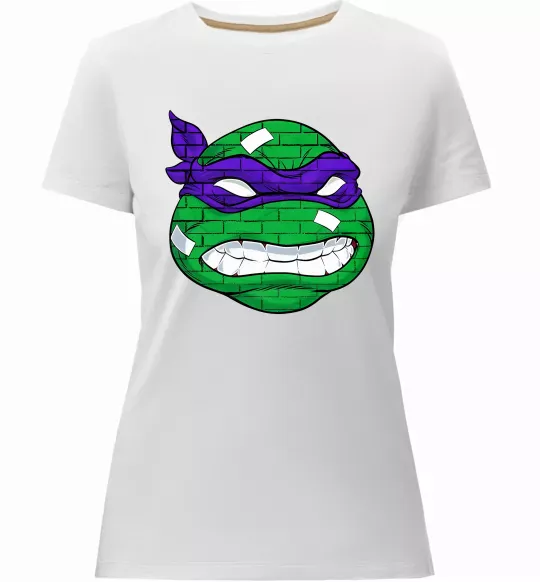 Жіноча преміум футболка TMNT face Білий фото