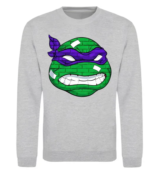 Світшот TMNT face Сірий меланж фото
