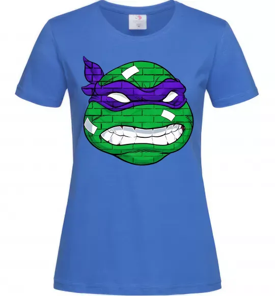 Жіноча футболка TMNT face Яскраво-синій фото