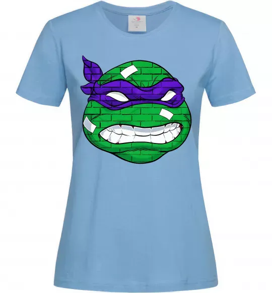 Жіноча футболка TMNT face Блакитний фото