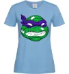 Жіноча футболка TMNT face Блакитний фото
