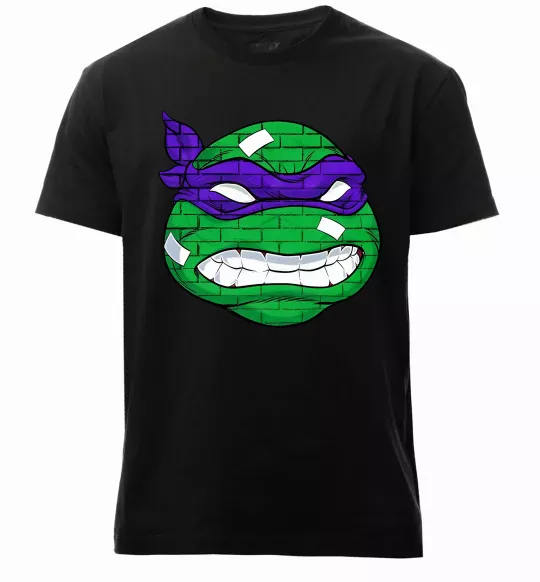 Чоловіча преміум футболка TMNT face Чорний фото