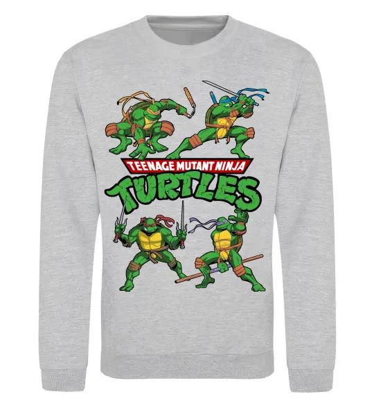 Свитшот Mutant ninja turtles Серый меланж фото