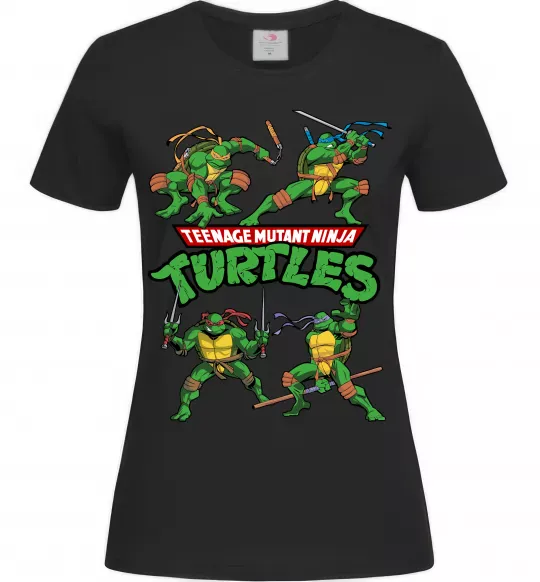 Жіноча футболка Mutant ninja turtles Чорний фото
