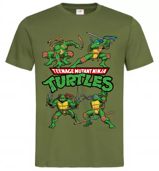 Чоловіча футболка Mutant ninja turtles Оливковий фото