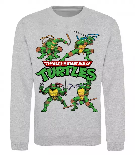 Свитшот Mutant ninja turtles Серый меланж фото