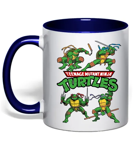 Чашка с цветной ручкой Mutant ninja turtles Глубокий темно-синий фото