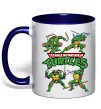 Чашка с цветной ручкой Mutant ninja turtles Глубокий темно-синий фото