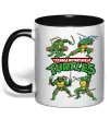 Чашка с цветной ручкой Mutant ninja turtles Черный фото