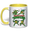 Чашка с цветной ручкой Mutant ninja turtles Лимонный фото
