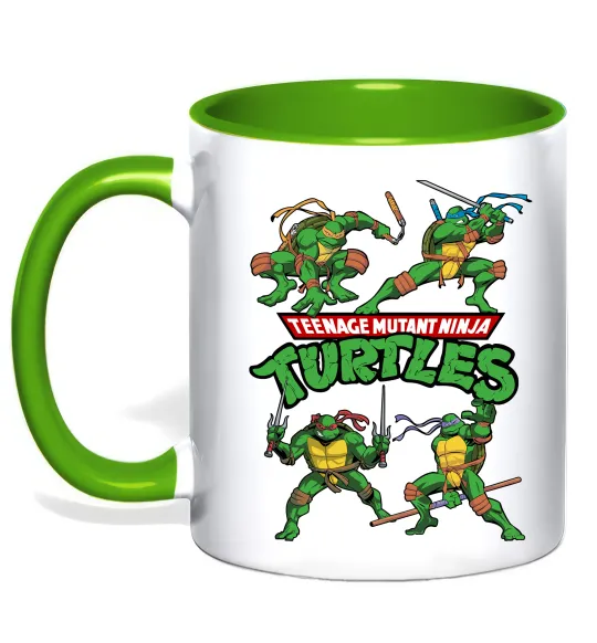 Чашка с цветной ручкой Mutant ninja turtles Лаймовый фото