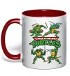 Чашка с цветной ручкой Mutant ninja turtles Красный фото