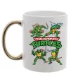 Чашка с цветной ручкой Mutant ninja turtles Золото фото
