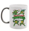 Чашка с цветной ручкой Mutant ninja turtles Серебро фото