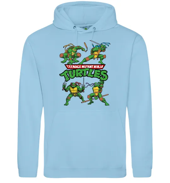Чоловіча толстовка (худі) Mutant ninja turtles Блакитний фото