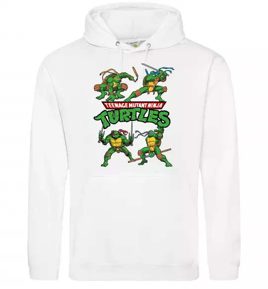 Жіноча толстовка (худі) Mutant ninja turtles Білий фото