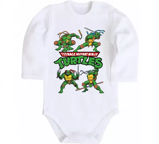 Дитячий бодік Mutant ninja turtles Білий фото