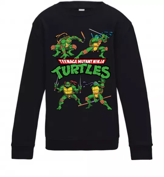 Дитячий світшот Mutant ninja turtles Чорний фото
