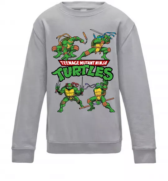 Дитячий світшот Mutant ninja turtles Сірий меланж фото