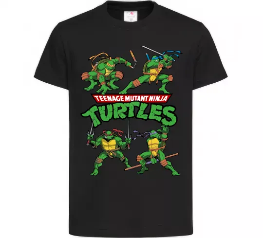 Дитяча футболка Mutant ninja turtles Чорний фото