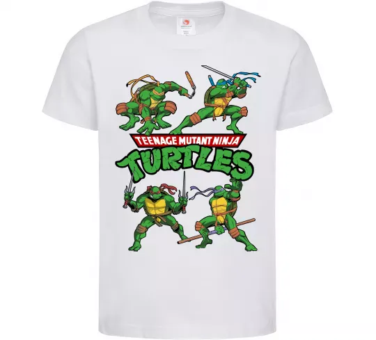 Дитяча футболка Mutant ninja turtles Білий фото