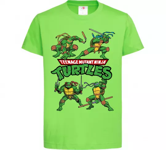 Дитяча футболка Mutant ninja turtles Лаймовий фото