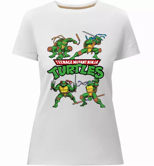 Жіноча преміум футболка Mutant ninja turtles Білий фото