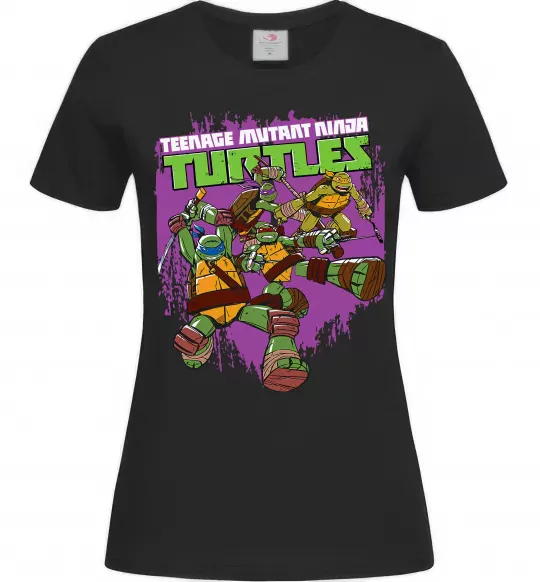 Жіноча футболка Ninja turtles art Чорний фото