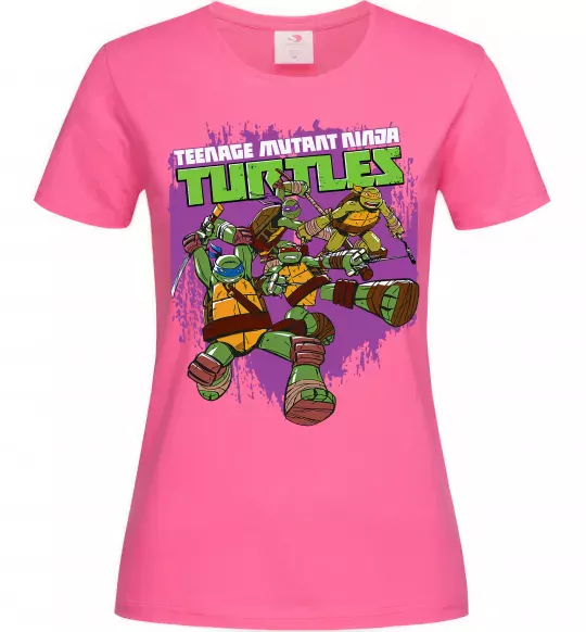 Жіноча футболка Ninja turtles art Яскраво-рожевий фото