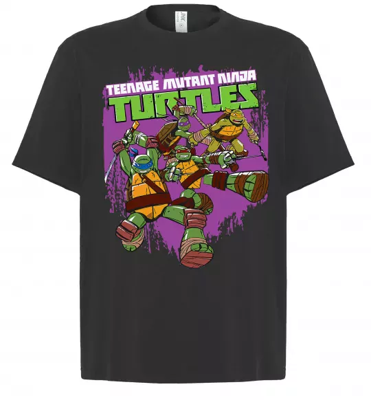 Футболка Оверсайз Ninja turtles art Чорний фото