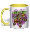 Чашка з кольоровою ручкою Ninja turtles art Сонячно жовтий фото